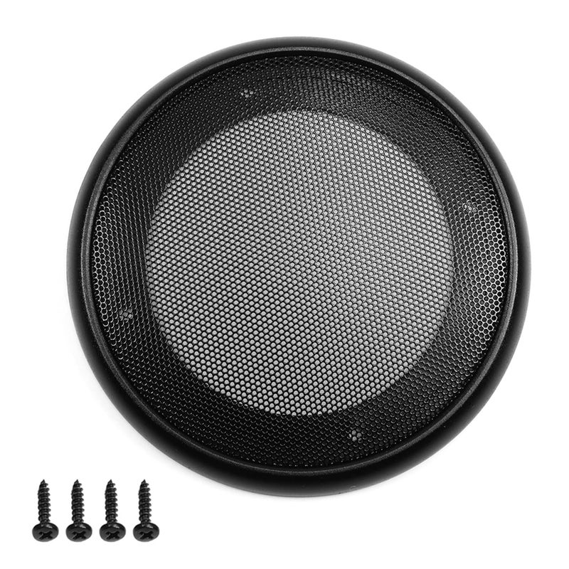 Fielect 2Pcs 4" Speaker Grill Cover Mesh Decorative Circle Woofer Guard Protector Cover Audio Accessories Black Cloth Cover with 8 Screws - Image 5